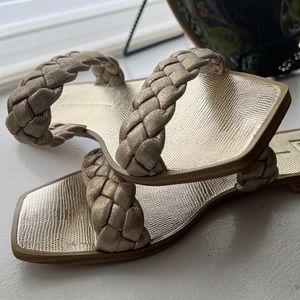 Brand New- Size 10M brushed gold braided sandals by Dolce Vita-current season